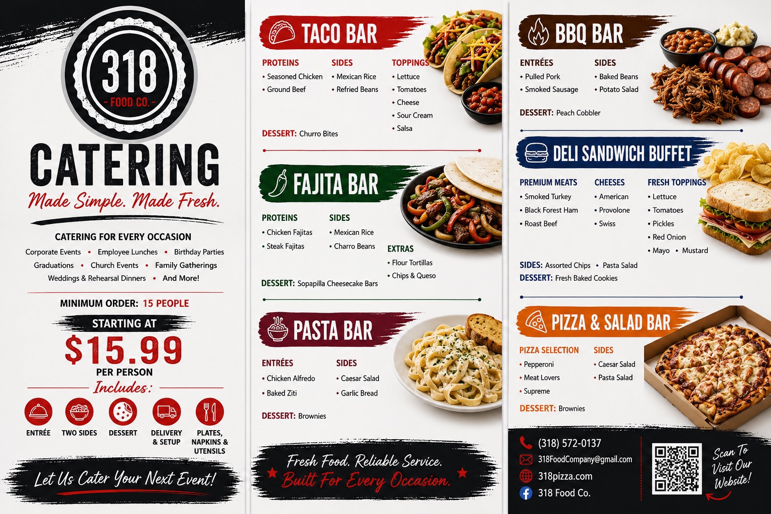 318 Food Co catering menu